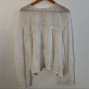 Free People Long Sleeve Shirt, Ivory